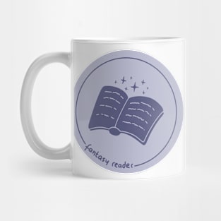 Fantasy reader magic book with stars in a pale blue circle (fantasy books) Mug